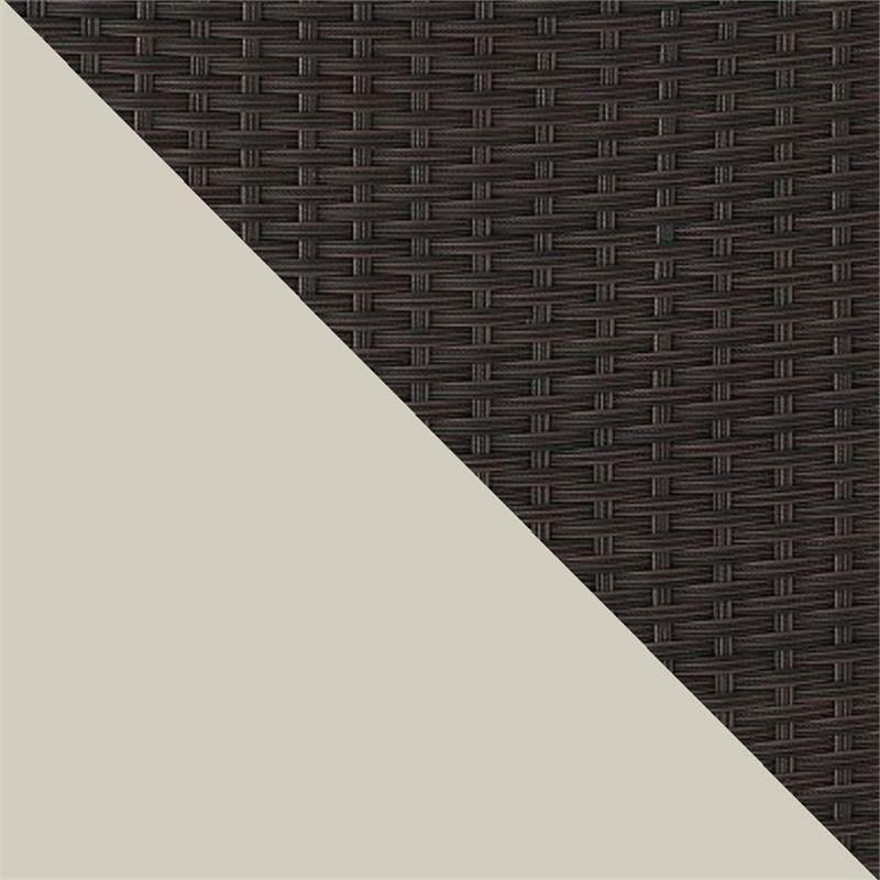 Manhattan Comfort Riviera 4-Seat Rattan Patio Conversation Set in Cream/Gray