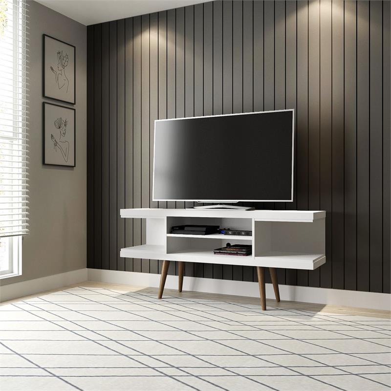 Manhattan Comfort Utopia 4 Shelves Wood TV Stand for TVs up to 50
