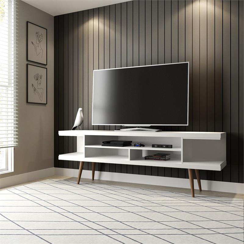 Manhattan Comfort Utopia 4 Shelves Wood TV Stand for TVs up to 65