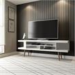 Manhattan Comfort Utopia 4 Shelves Wood TV Stand for TVs up to 65