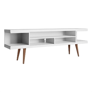 Manhattan Comfort Utopia 4 Shelves Wood TV Stand for TVs up to 65&quot in White