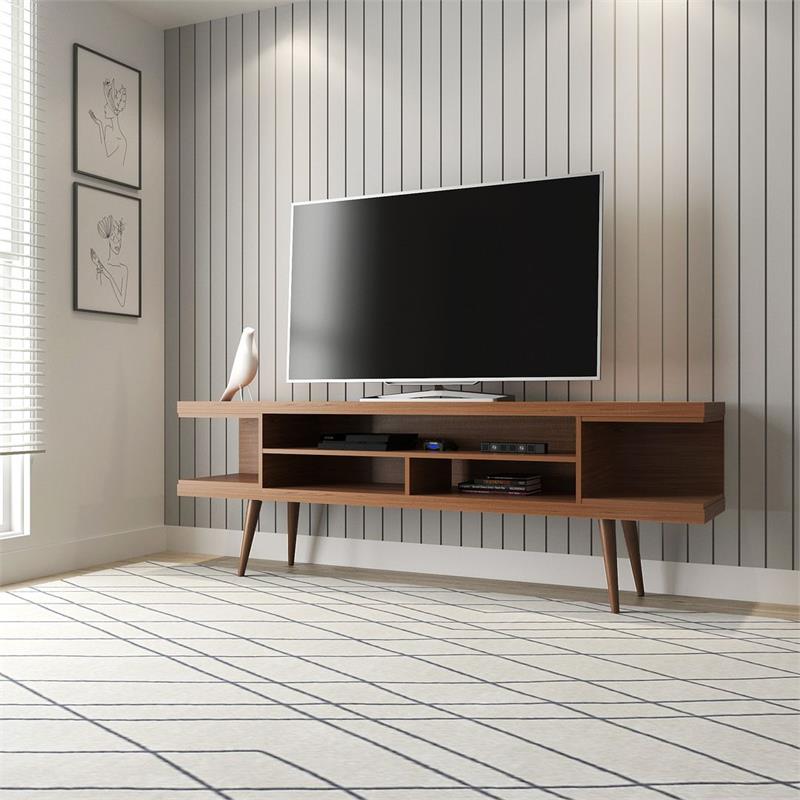 Manhattan Comfort Utopia 4 Shelves Wood TV Stand for TVs up to 65