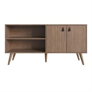 Manhattan Comfort Amber 53.7&quot TV Stand with Faux Leather Handles in Nature