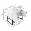 Manhattan Comfort Scarsdale Metal Bathroom Vanity Sink in White/Black