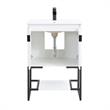 Manhattan Comfort Scarsdale Metal Bathroom Vanity Sink in White/Black