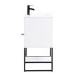 Manhattan Comfort Scarsdale Metal Bathroom Vanity Sink in White/Black