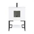 Manhattan Comfort Scarsdale Metal Bathroom Vanity Sink in White/Black