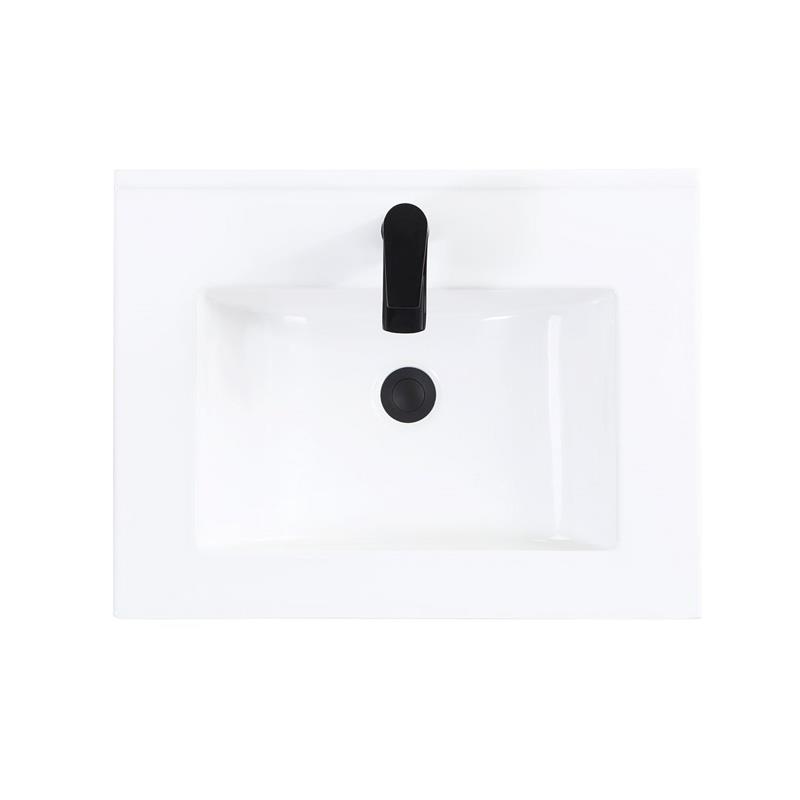 Manhattan Comfort Scarsdale Metal Bathroom Vanity Sink in White/Black