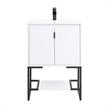 Manhattan Comfort Scarsdale Metal Bathroom Vanity Sink in White/Black
