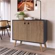 Manhattan Comfort Amber 1-Shelf Engineered Wood Accent Cabinet in Blue/Natural