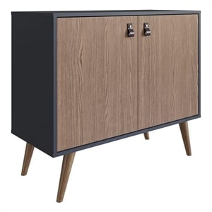 Manhattan Comfort Amber 1-Shelf Engineered Wood Accent Cabinet in Blue/Natural