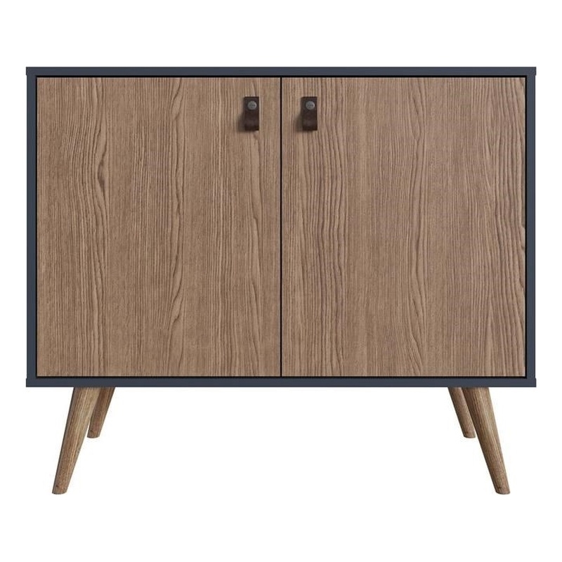 Manhattan Comfort Amber 1-Shelf Engineered Wood Accent Cabinet in Blue/Natural