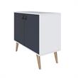 Manhattan Comfort Amber 1-Shelf Engineered Wood Accent Cabinet in White/Blue