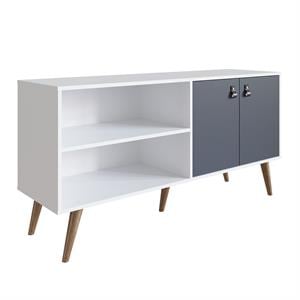 Manhattan Comfort Amber Engineered Wood TV Stand for TVs up to 50&quot in Blue