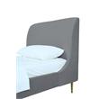 Manhattan Comfort Heather Modern Velvet/Foam Twin Bed in Gray/Gold