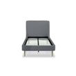 Manhattan Comfort Heather Modern Velvet/Foam Twin Bed in Gray/Gold