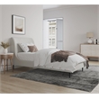 Manhattan Comfort Heather Modern Velvet/Foam Twin Bed in Cream/Black