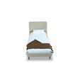 Manhattan Comfort Heather Modern Velvet/Foam Twin Bed in Cream/Black