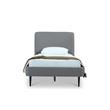 Manhattan Comfort Heather Modern Velvet/Foam Twin Bed in Gray/Black