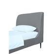 Manhattan Comfort Heather Modern Velvet/Foam Twin Bed in Gray/Black
