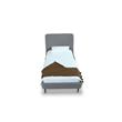 Manhattan Comfort Heather Modern Velvet/Foam Twin Bed in Gray/Black