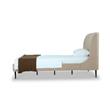 Manhattan Comfort Heather Modern Velvet/Foam Twin Bed in Taupe/Black