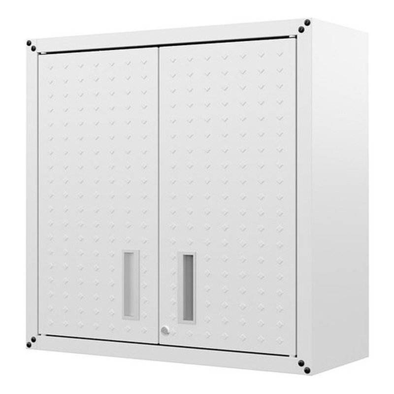 Manhattan Comfort Fortress Metal Floating Garage Cabinet in White