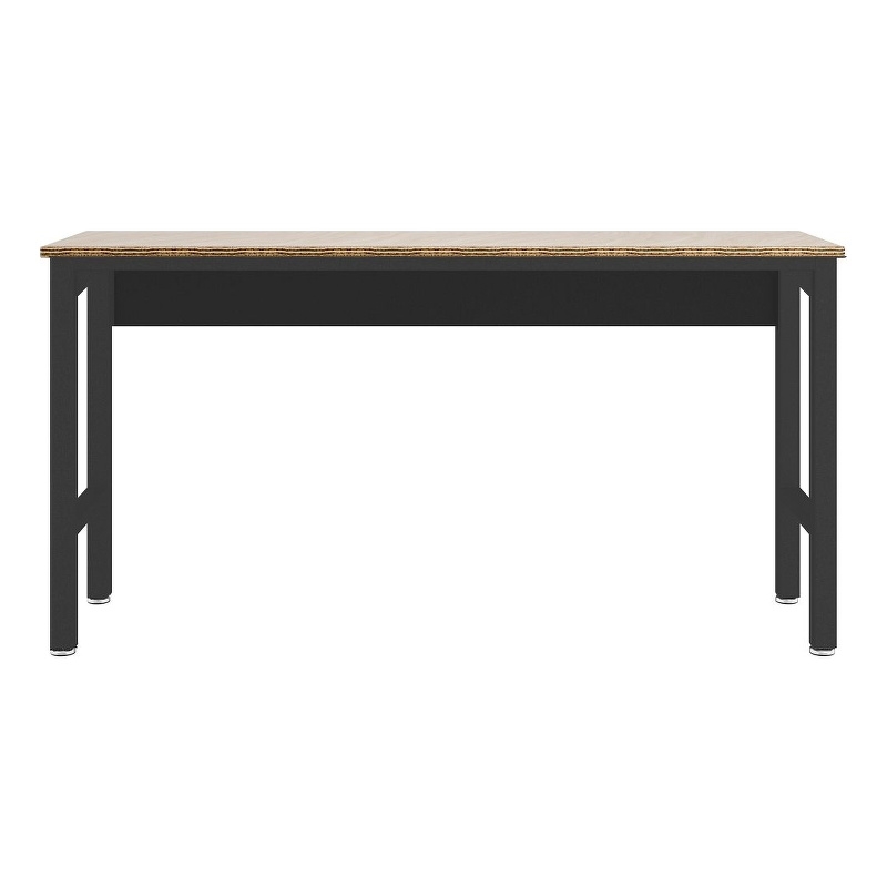 Manhattan Comfort Fortress MDP Wood/Metal Garage Table in Charcoal/Natural