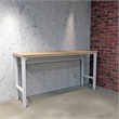 Manhattan Comfort Fortress MDP Wood/Metal Garage Table in White