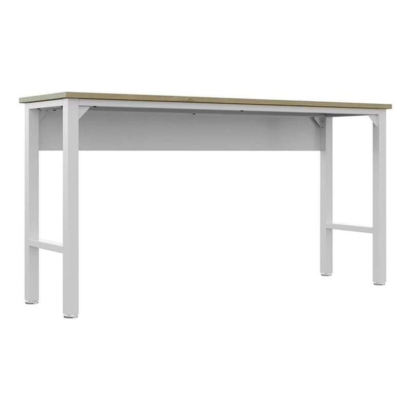 Manhattan Comfort Fortress MDP Wood/Metal Garage Table in White