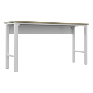 Manhattan Comfort Fortress MDP Wood/Metal Garage Table in White
