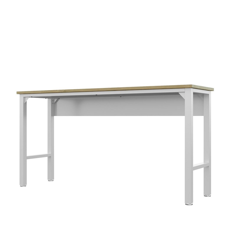 Manhattan Comfort Fortress MDP Wood/Metal Garage Table in White
