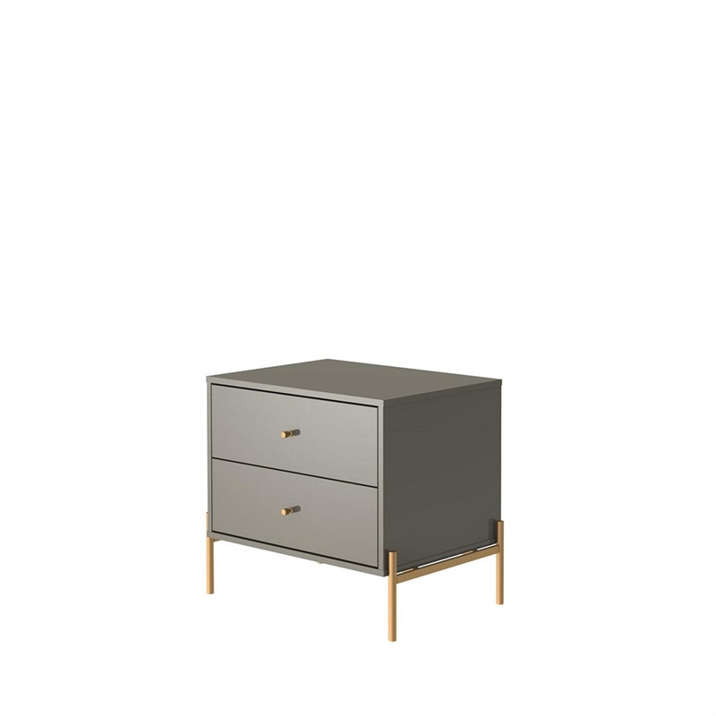 Manhattan Comfort Jasper Engineered Wood Nightstands in Gray (Set of 2)