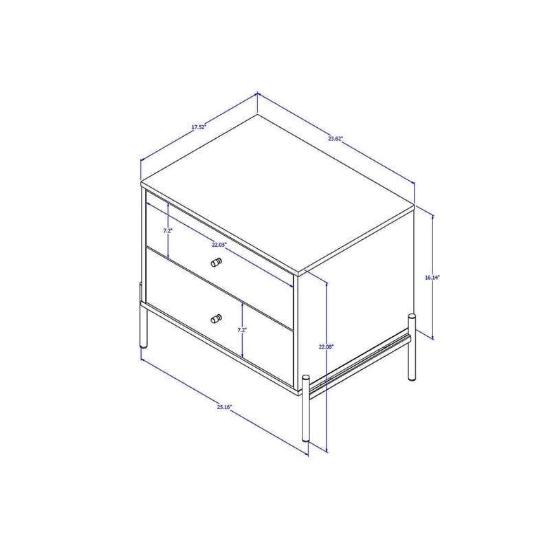 Manhattan Comfort Jasper Engineered Wood Nightstands in Off White (Set of 2)