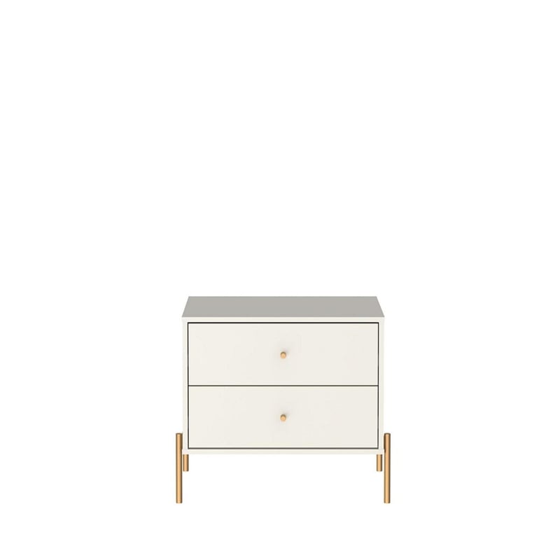 Manhattan Comfort Jasper Engineered Wood Nightstands in Off White (Set of 2)