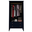 Manhattan Comfort Crown 2-Drawer Wood Full Wardrobe Armoire in Midnight Blue