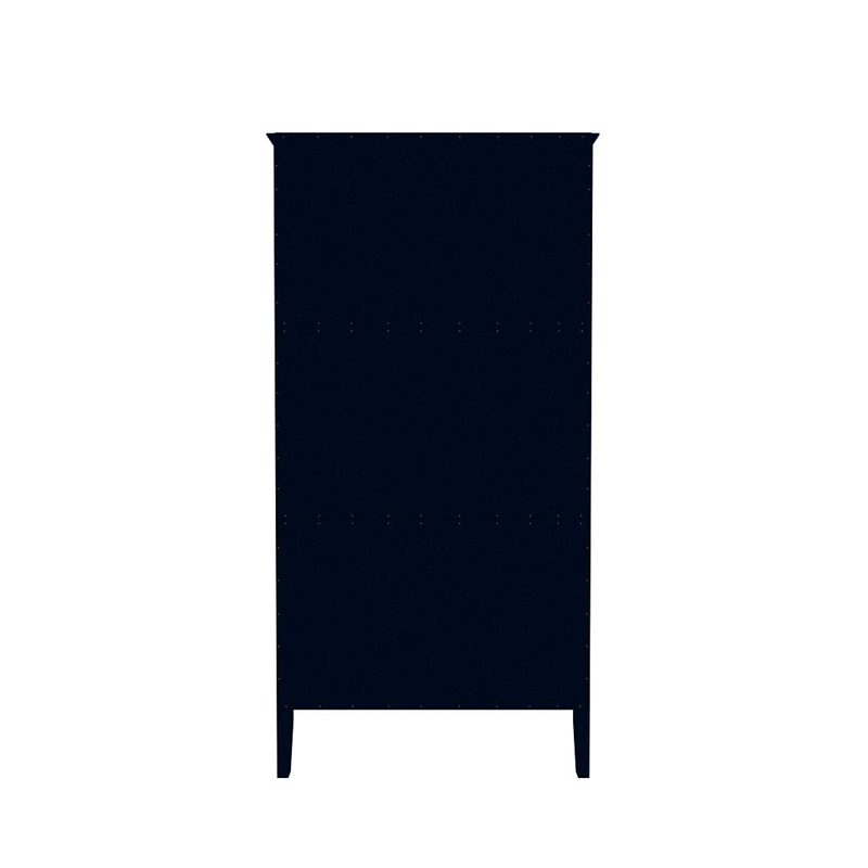 Manhattan Comfort Crown 2-Drawer Wood Full Wardrobe Armoire in Midnight Blue