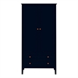 Manhattan Comfort Crown 2-Drawer Wood Full Wardrobe Armoire in Midnight Blue