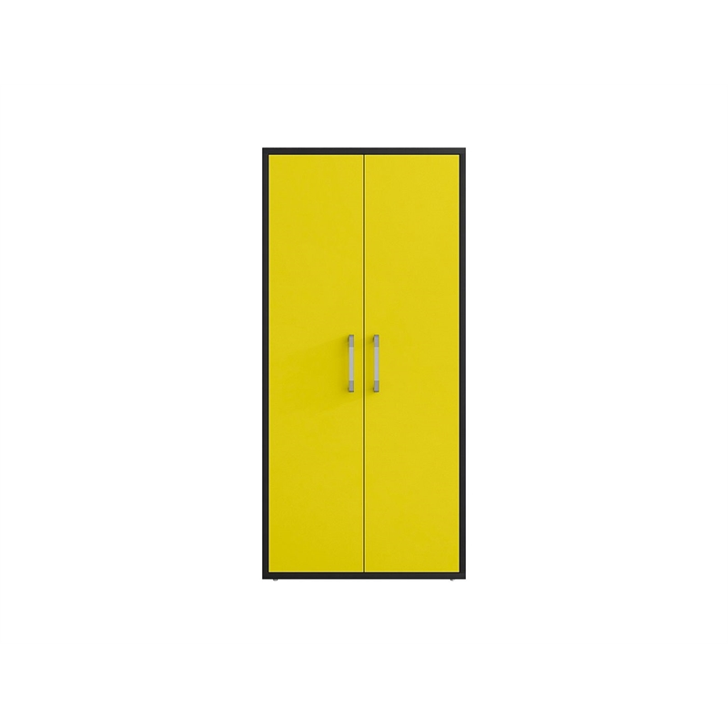Manhattan Comfort Eiffel 3-Piece Engineered Wood Storage Garage Set in Yellow