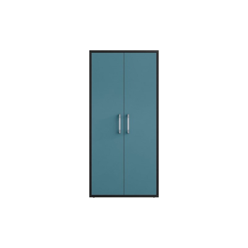 Manhattan Comfort Eiffel 2-Piece Engineered Wood Storage Cabinets in Blue