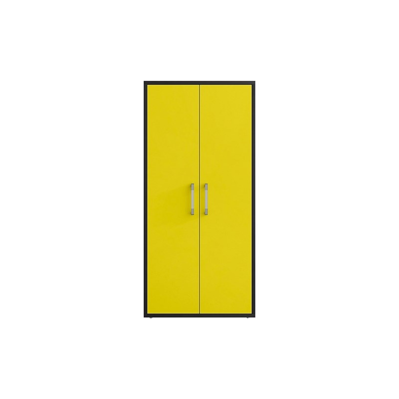 Manhattan Comfort Eiffel 2-Piece Engineered Wood Storage Cabinets in Yellow