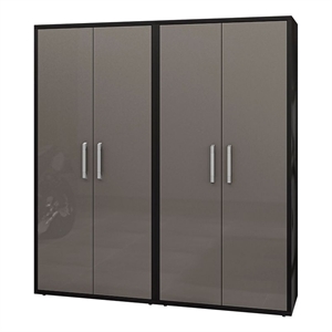Manhattan Comfort Eiffel 2-Piece Engineered Wood Storage Cabinets in Gray