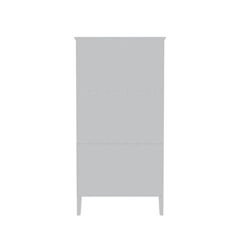 Manhattan Comfort Crown 2-Drawer Wood Full Wardrobe Armoire in White