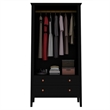 Manhattan Comfort Crown 2-Drawer Wood Full Wardrobe Armoire in Black