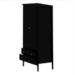 Manhattan Comfort Crown 2-Drawer Wood Full Wardrobe Armoire in Black