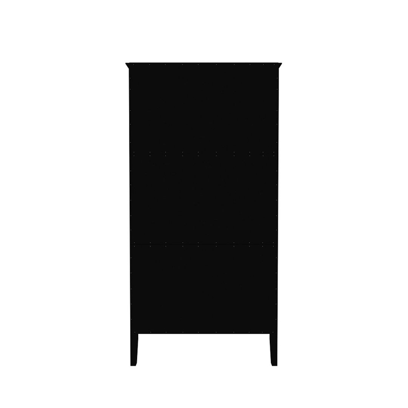 Manhattan Comfort Crown 2-Drawer Wood Full Wardrobe Armoire in Black