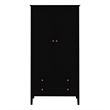Manhattan Comfort Crown 2-Drawer Wood Full Wardrobe Armoire in Black