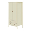 Manhattan Comfort Crown 2-Drawer Wood Full Wardrobe Armoire in Off White