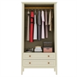 Manhattan Comfort Crown 2-Drawer Wood Full Wardrobe Armoire in Off White