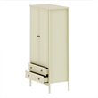Manhattan Comfort Crown 2-Drawer Wood Full Wardrobe Armoire in Off White